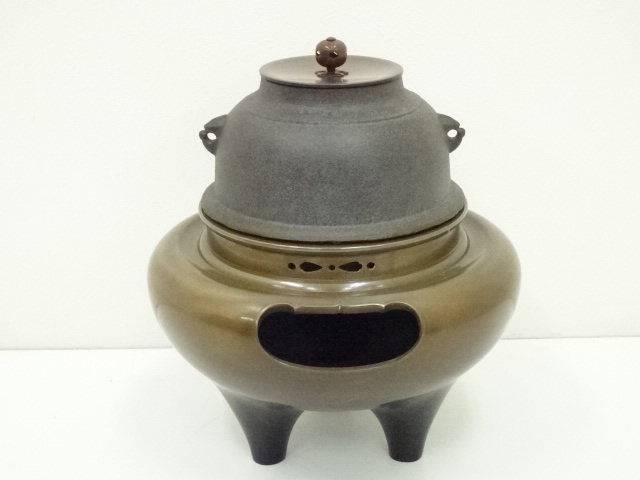 唐銅 朝鮮風炉釜 大国藤兵衞 茶道具 送料無料 道具 ] - 道具 釜師 橋本 